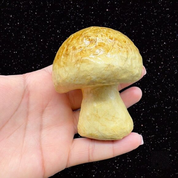 México Folk Art Paper Mache MUSHROOM Faux Vegetable Fruit Shaped 3 Pcs Set  3”T - Picture 10 of 12